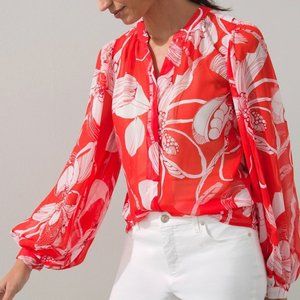 CHICO'S TRAPUNTO BLOUSE | SIZE: M (12/14)